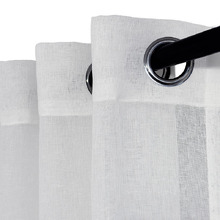 Edith Linen-Look Sheer Eyelet Single Panel Curtain